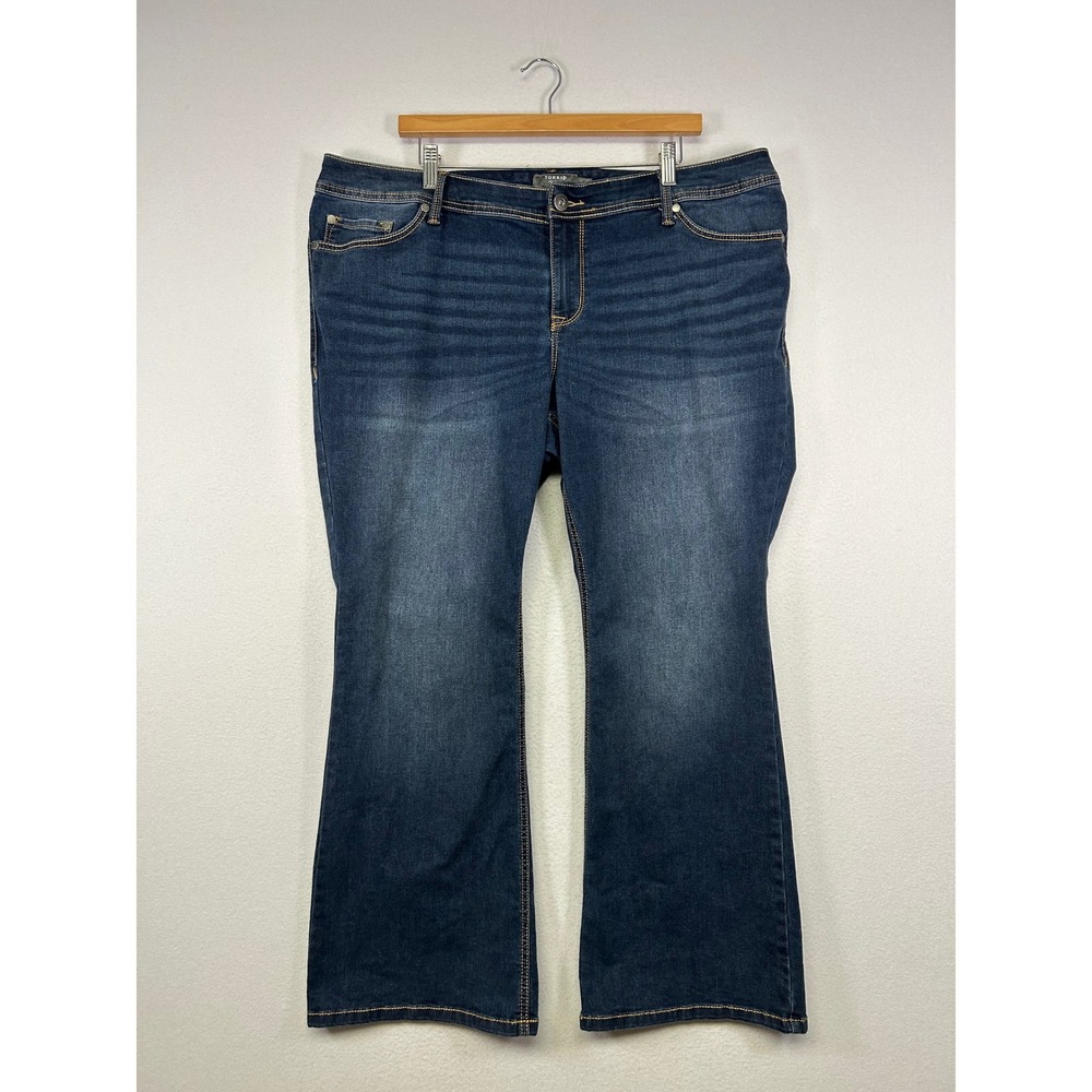 Classic Plus Size Torrid Women 20S Dark‎ Wash Luxe Slim Boot Super Stretch Jeans